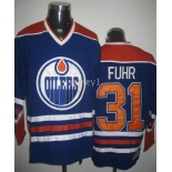 nhl edmonton oilers #31 fuhr lt.blue jerseys