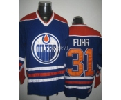 nhl edmonton oilers #31 fuhr lt.blue jerseys