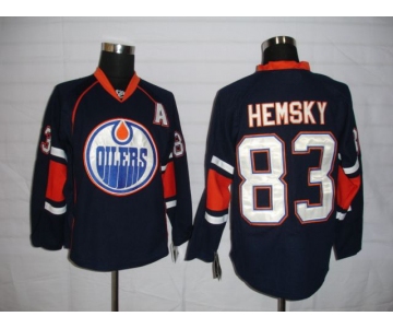 nhl edmonton oilers #83 hemsky dk.blue