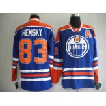 nhl edmonton oilers #83 hemsky lt.blue