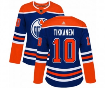 Women Adidas Edmonton Oilers #10 Esa Tikkanen Authentic Royal Blue Alternate NHL Jersey