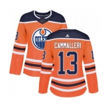 Women Adidas Edmonton Oilers #13 Mike Cammalleri Authentic Orange Home NHL Jersey