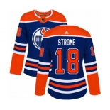 Women Adidas Edmonton Oilers #18 Ryan Strome Authentic Royal Blue Alternate NHL Jersey