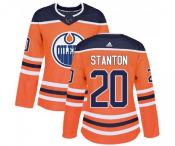 Women Adidas Edmonton Oilers #20 Ryan Stanton Authentic Orange Home NHL Jersey