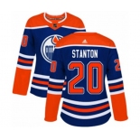 Women Adidas Edmonton Oilers #20 Ryan Stanton Authentic Royal Blue Alternate NHL Jersey