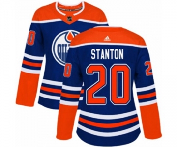 Women Adidas Edmonton Oilers #20 Ryan Stanton Authentic Royal Blue Alternate NHL Jersey