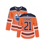 Women Adidas Edmonton Oilers #21 Andrew Ference Orange Home Authentic Stitched NHL Jersey