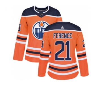 Women Adidas Edmonton Oilers #21 Andrew Ference Orange Home Authentic Stitched NHL Jersey