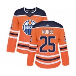 Women Adidas Edmonton Oilers #25 Darnell Nurse Authentic Orange Home NHL Jersey