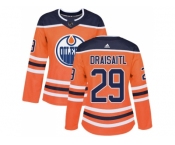 Women Adidas Edmonton Oilers #29 Leon Draisaitl Orange Home Authentic Stitched NHL Jersey