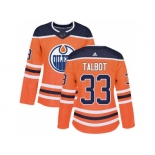 Women Adidas Edmonton Oilers #33 Cam Talbot Orange Home Authentic Stitched NHL Jersey