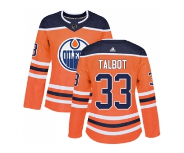 Women Adidas Edmonton Oilers #33 Cam Talbot Orange Home Authentic Stitched NHL Jersey