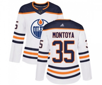 Women Adidas Edmonton Oilers #35 Al Montoya Authentic White Away NHL Jersey