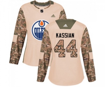 Women Adidas Edmonton Oilers #44 Zack Kassian Authentic Camo Veterans Day Practice NHL Jersey