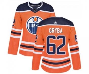 Women Adidas Edmonton Oilers #62 Eric Gryba Authentic Orange Home NHL Jersey