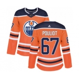 Women Adidas Edmonton Oilers #67 Benoit Pouliot Authentic Orange Home NHL Jersey