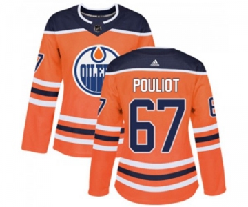 Women Adidas Edmonton Oilers #67 Benoit Pouliot Authentic Orange Home NHL Jersey