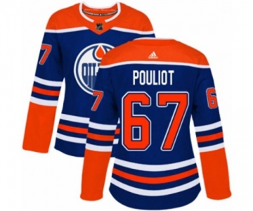 Women Adidas Edmonton Oilers #67 Benoit Pouliot Authentic Royal Blue Alternate NHL Jersey