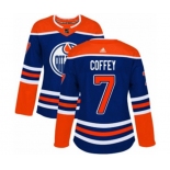 Women Adidas Edmonton Oilers #7 Paul Coffey Authentic Royal Blue Alternate NHL Jersey