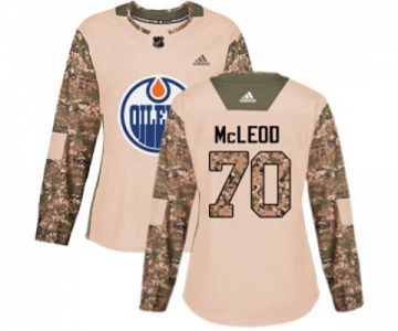 Women Adidas Edmonton Oilers #70 Ryan McLeod Authentic Camo Veterans Day Practice NHL Jersey