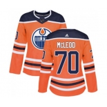 Women Adidas Edmonton Oilers #70 Ryan McLeod Authentic Orange Home NHL Jersey