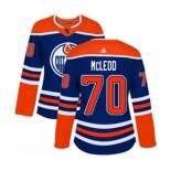 Women Adidas Edmonton Oilers #70 Ryan McLeod Authentic Royal Blue Alternate NHL Jersey