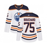 Women Adidas Edmonton Oilers #75 Evan Bouchard Authentic White Away NHL Jersey