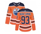 Women Adidas Edmonton Oilers #93 Ryan Nugent-Hopkins Orange Home Authentic Stitched NHL Jersey