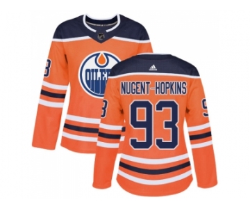 Women Adidas Edmonton Oilers #93 Ryan Nugent-Hopkins Orange Home Authentic Stitched NHL Jersey