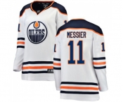 Women Edmonton Oilers #11 Mark Messier Authentic White Away Fanatics Branded Breakaway NHL Jersey