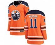 Women Edmonton Oilers #11 Mark Messier Fanatics Branded Orange Home Breakaway NHL Jersey