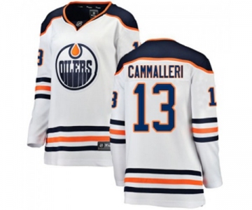 Women Edmonton Oilers #13 Mike Cammalleri Authentic White Away Fanatics Branded Breakaway NHL Jersey