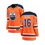 Women Edmonton Oilers #16 Jujhar Khaira Fanatics Branded Orange Home Breakaway NHL Jersey