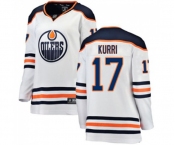 Women Edmonton Oilers #17 Jari Kurri Authentic White Away Fanatics Branded Breakaway NHL Jersey