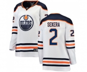 Women Edmonton Oilers #2 Andrej Sekera Authentic White Away Fanatics Branded Breakaway NHL Jersey