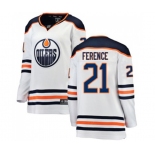 Women Edmonton Oilers #21 Andrew Ference Authentic White Away Fanatics Branded Breakaway NHL Jersey