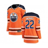 Women Edmonton Oilers #22 Jean-Francois Jacques Fanatics Branded Orange Home Breakaway NHL Jersey