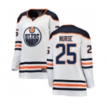 Women Edmonton Oilers #25 Darnell Nurse Authentic White Away Fanatics Branded Breakaway NHL Jersey