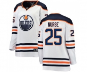 Women Edmonton Oilers #25 Darnell Nurse Authentic White Away Fanatics Branded Breakaway NHL Jersey