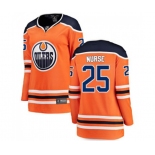 Women Edmonton Oilers #25 Darnell Nurse Fanatics Branded Orange Home Breakaway NHL Jersey