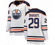 Women Edmonton Oilers #29 Leon Draisaitl Authentic White Away Fanatics Branded Breakaway NHL Jersey