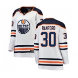 Women Edmonton Oilers #30 Bill Ranford Authentic White Away Fanatics Branded Breakaway NHL Jersey