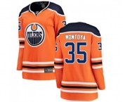 Women Edmonton Oilers #35 Al Montoya Authentic Orange Home Fanatics Branded Breakaway NHL Jersey