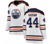 Women Edmonton Oilers #44 Zack Kassian Authentic White Away Fanatics Branded Breakaway NHL Jersey