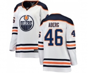 Women Edmonton Oilers #46 Pontus Aberg Authentic White Away Fanatics Branded Breakaway NHL Jersey