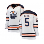 Women Edmonton Oilers #5 Mark Fayne Authentic White Away Fanatics Branded Breakaway NHL Jersey