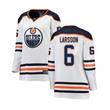 Women Edmonton Oilers #6 Adam Larsson Authentic White Away Fanatics Branded Breakaway NHL Jersey