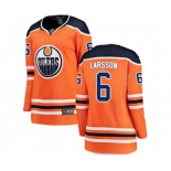 Women Edmonton Oilers #6 Adam Larsson Fanatics Branded Orange Home Breakaway NHL Jersey