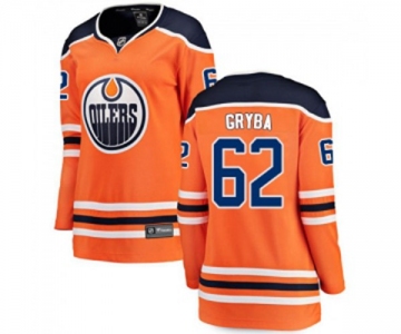 Women Edmonton Oilers #62 Eric Gryba Fanatics Branded Orange Home Breakaway NHL Jersey