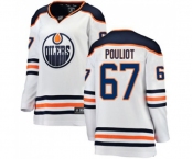 Women Edmonton Oilers #67 Benoit Pouliot Authentic White Away Fanatics Branded Breakaway NHL Jersey